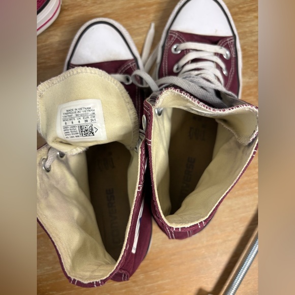 Converse “Chuck” Taylor All Star High Tops. Unisex Men’s 6 Womens 8 Burgandy - Picture 8 of 8
